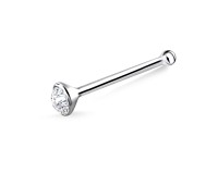 3mm Bezel Stone Set Silver Bone Nose Stud NSKD-13